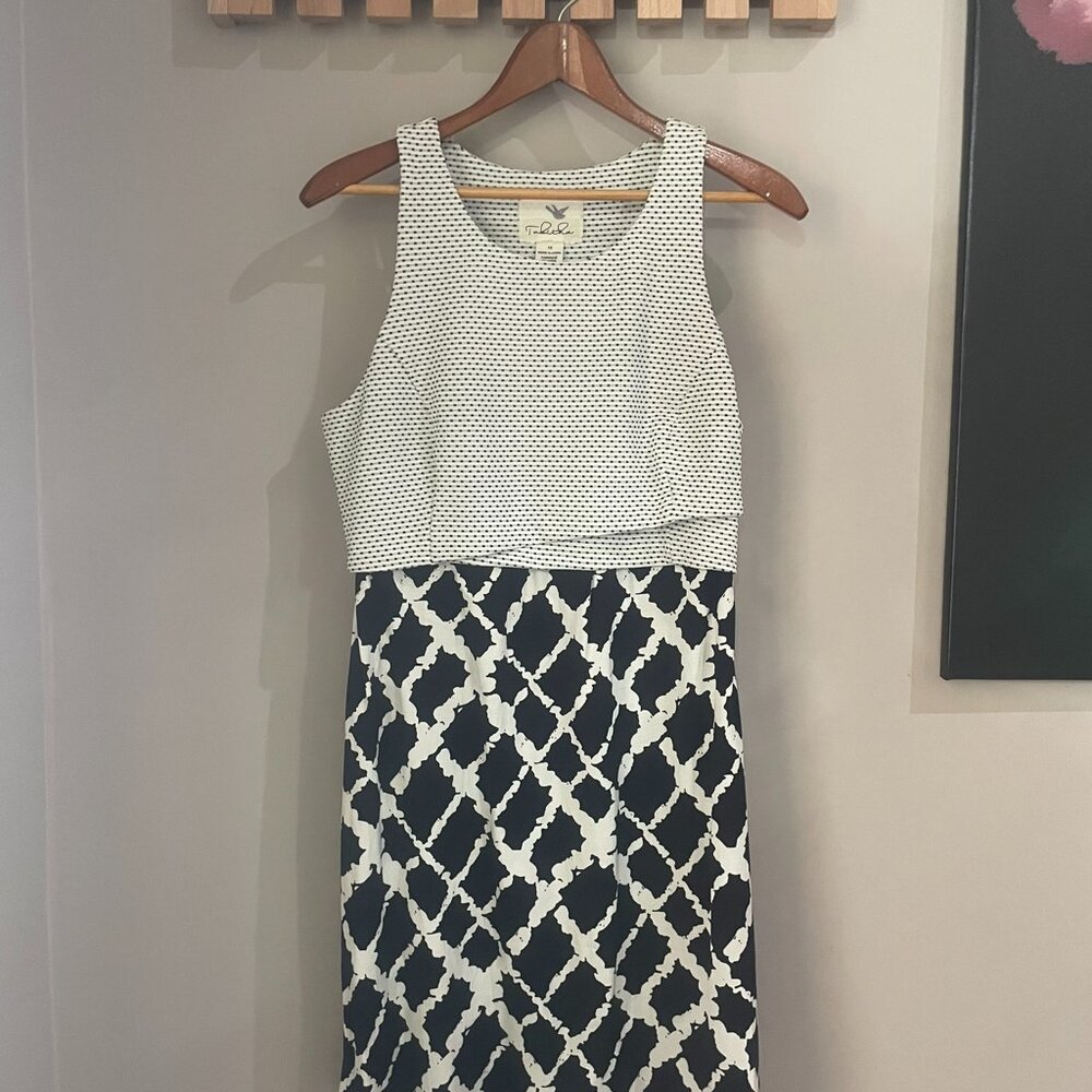 NWT from Anthropologie-Tabitha-Size 10-Tank Dress Textured Faux Wrap Bodic